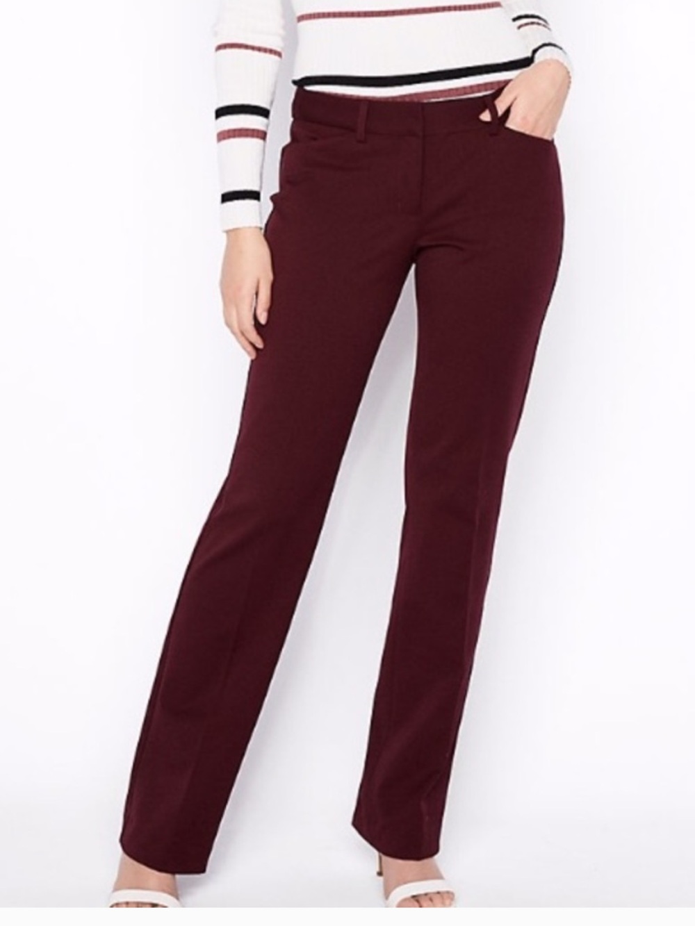 Express Boot-Cut Pants in Wine